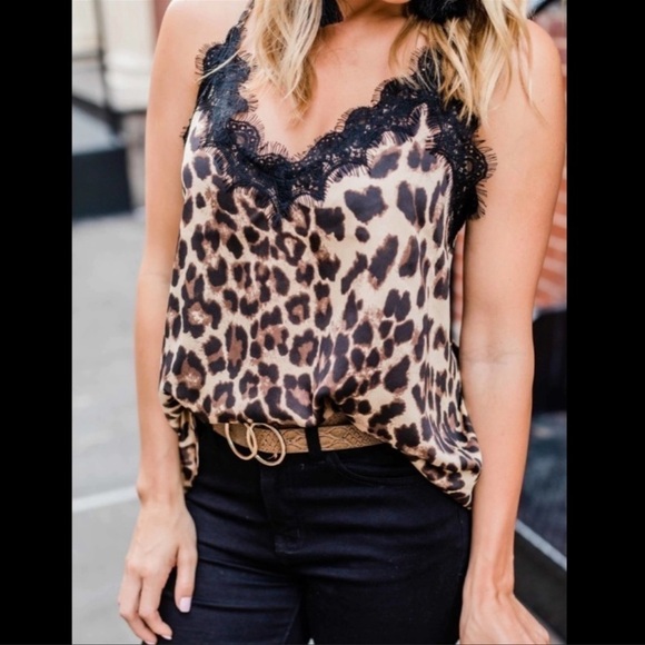 Pink Lily Tops - Pink Lily Cheetah Print Camisole